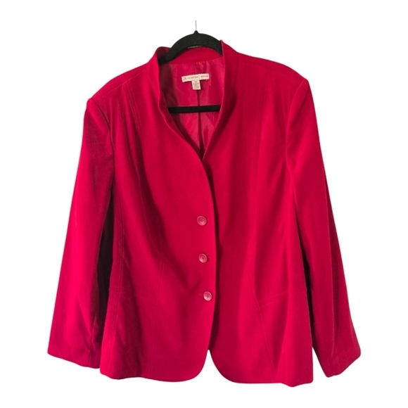 JM Collection Jacket Womens 20W Plus Red Long Sleeve Button Up Western - Picture 1 of 10